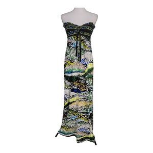 BCBGMAXAZRIA Cybelle Print Strapless Maxi Dress Size XS Beachy
